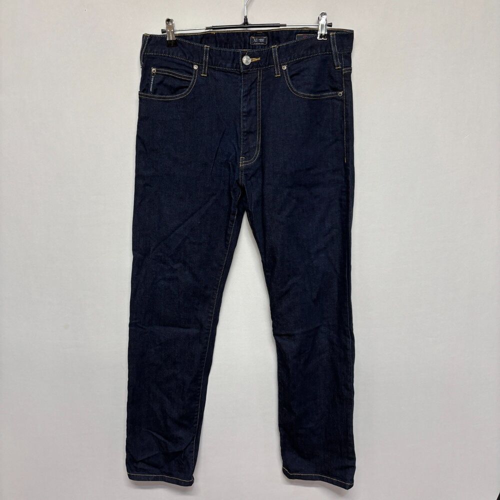 AJ Armani Jeans Men J31 Regular Jeans Size 34x32 Blue Denim D125 -7